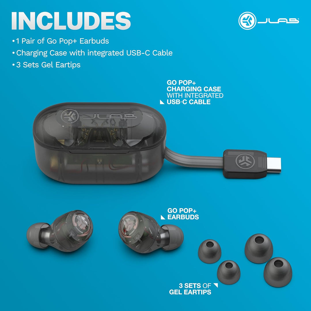 JLab Go Air Pop+ In Ear Kopfhörer kabellos Bluetooth, True Wireless Kopfhörer, 35+ Std. Headphones,