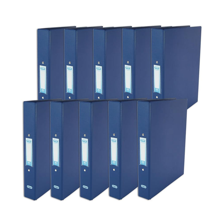 Bantex Ringmappe schweres PVC 2 O-Ringe 25 mm A4 10 Stück blau, blau