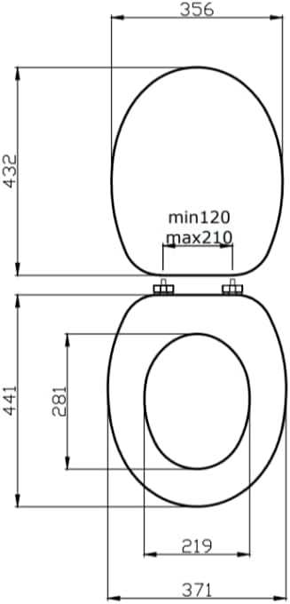 KIAMAMI VALENTINA Anthrazitgrauer Universal-WC-Sitzbezug aus MDF mit antibakterieller Behandlung