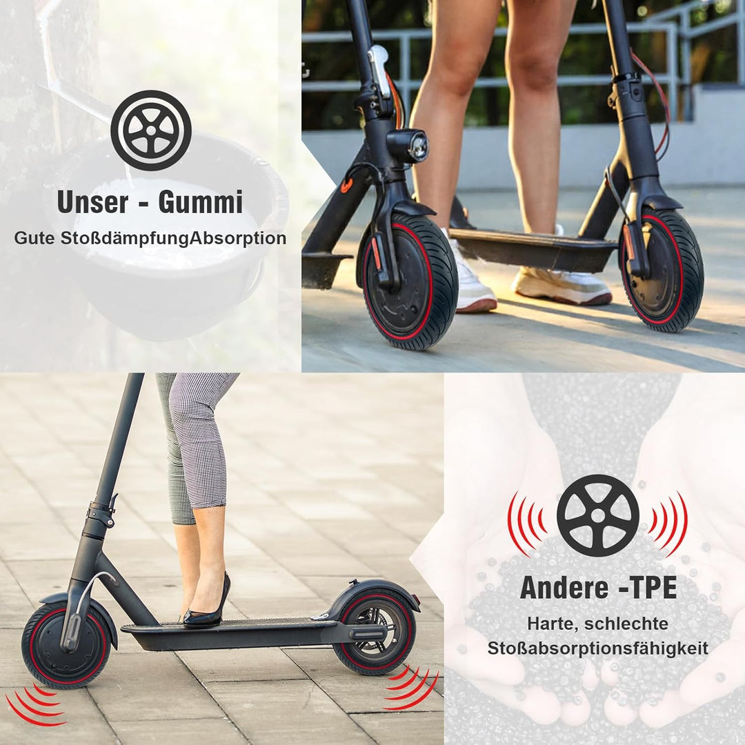 COASTA 2 x 8.5" Rollerreifen E Scooter Solid Reifen,8 1/2 Vollgummireifen,50/75-6.1 Ersatzreifen für