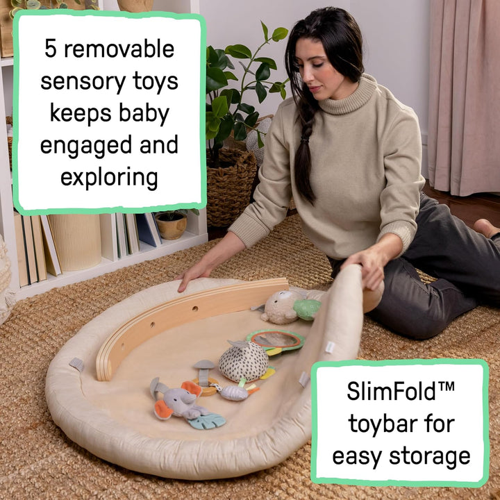Ingenuity Every Season Plüsch Lammwolle Baby Spielzeug und Spielmatte, atmungsaktiv, Bauchlagematte,