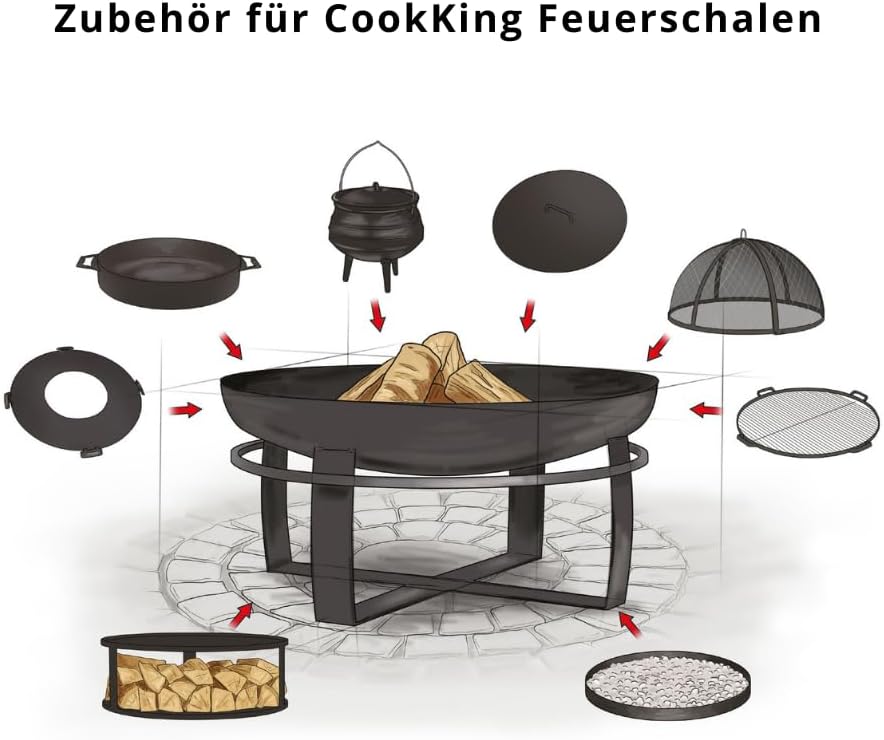 CookKing Feuerschale Feuerkorb Grill Feuerstelle - Indiana - echte Handarbeit - Ø100cm