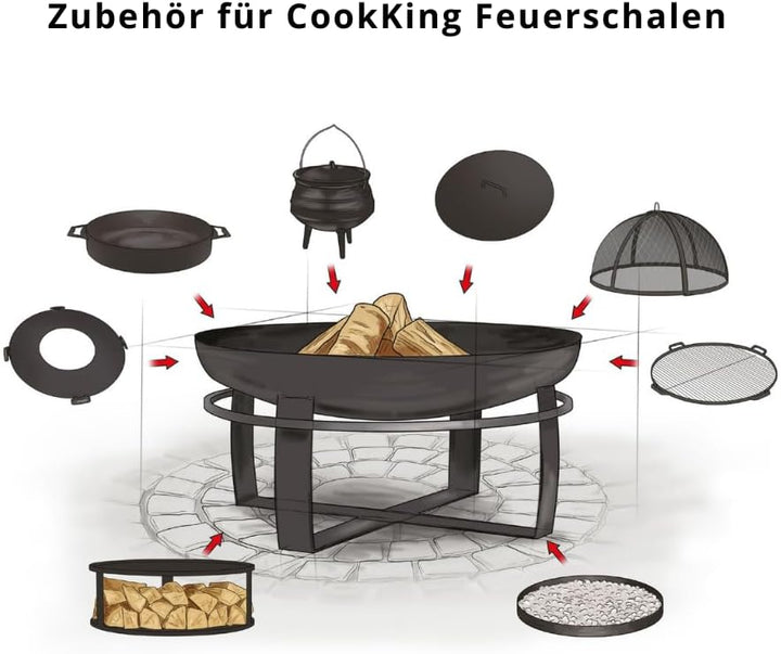CookKing Feuerschale Feuerkorb Grill Feuerstelle - Indiana - echte Handarbeit - Ø100cm