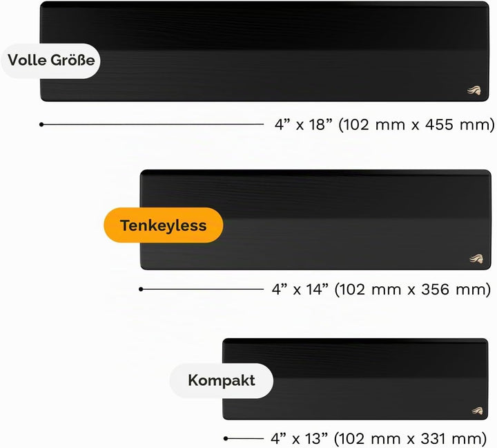 Glorious Gaming Wooden Keyboard Wrist Rest (TKL) - Weisse Esche, mittelgrobe Maserung, glatte Oberfl