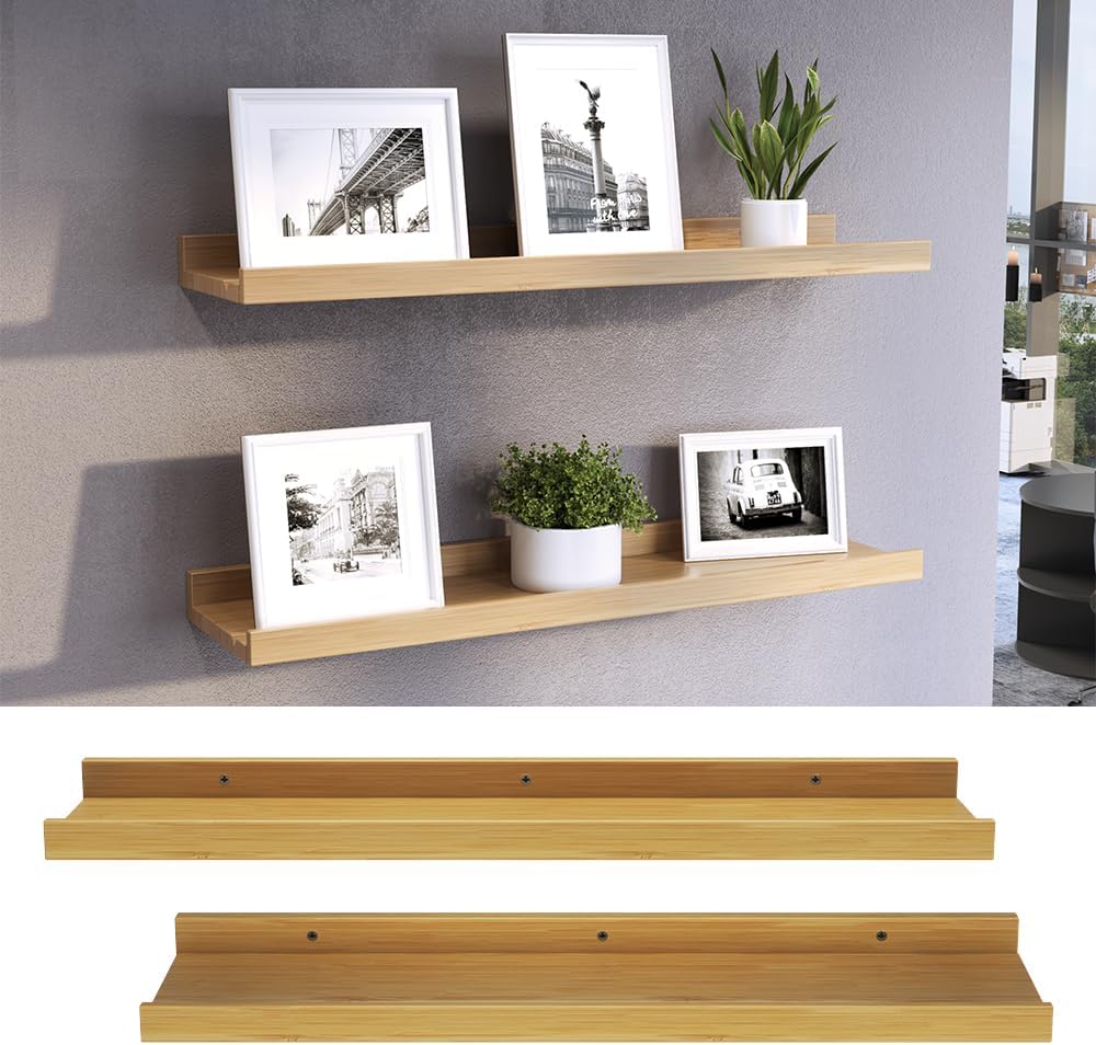 Vicco Wandregal Linus, Naturholz, 60 x 4 cm 2er Set, zur Wandmontage für Flexible Ablageflächen im W
