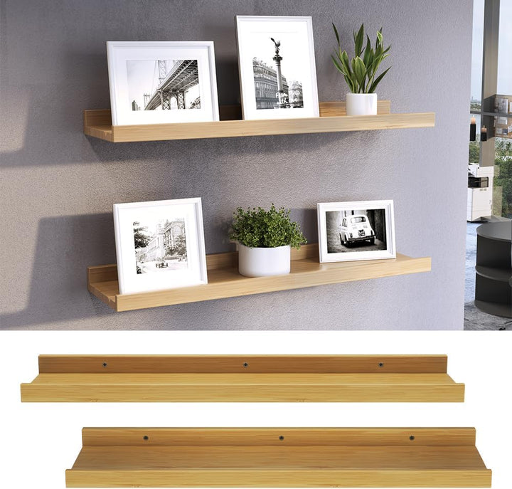 Vicco Wandregal Linus, Naturholz, 60 x 4 cm 2er Set, zur Wandmontage für Flexible Ablageflächen im W