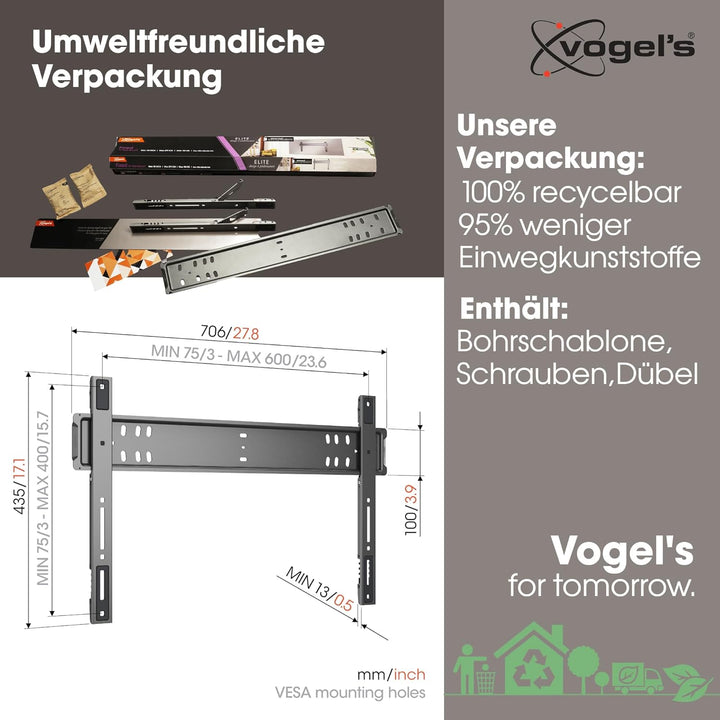 Vogel's TVM 5705 – Ultraflache TV-Wandhalterung mit einzigartigem GuidanceSystem™ Einhängemechanismu