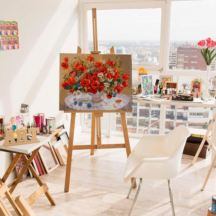 Artnapi Malen nach Zahlen Erwachsene mit Rahmen | DIY Handgemalt | Blumen - Sommer in jedem Haus | K