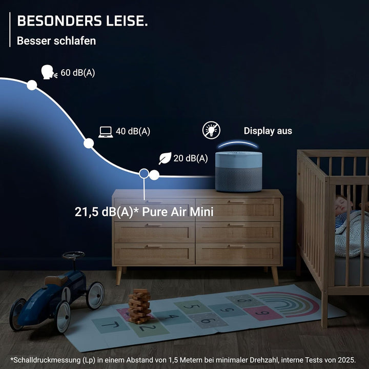 Rowenta Pure Air Mini Luftreiniger, für zu Hause, ultrakompakte Grösse, bis 22 m², extrem leiser Nac
