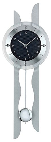 AMS Wanduhr Funk-Pendeluhr Aluminium/Chrom 5243