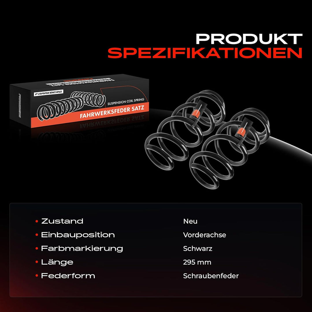 Frankberg 2x Federn Fahrwerksfeder Vorderachse Kompatibel mit Meriva 2003-2010 1.3L-1.8L MPV Replace