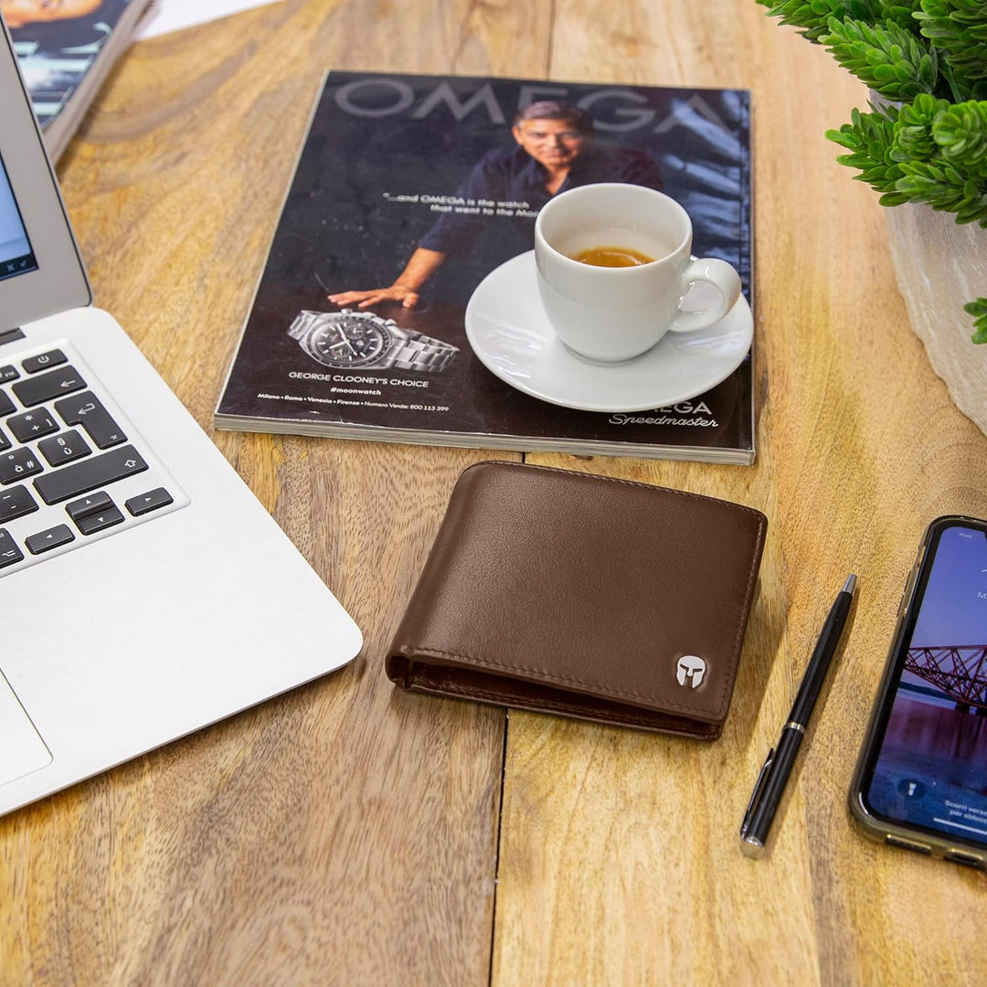 SPARTANO Herren Geldbörse, Herren Wallet mit RFID-Schutz, mit Münzfach, Portemonnaie mit 11 Kreditka
