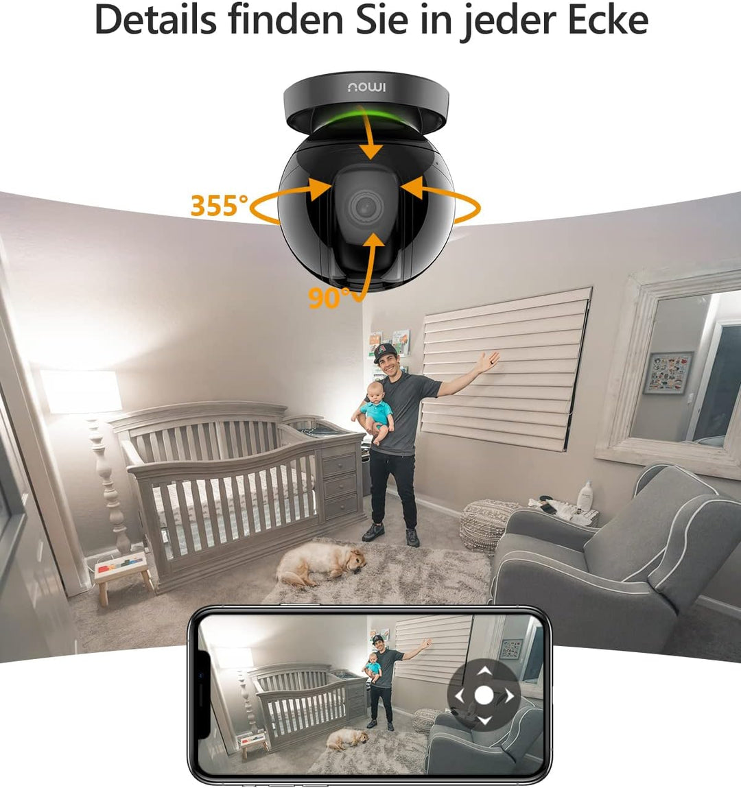 Imou überwachungskamera innen WLAN IP Kamera 360° Bewegungsverfolgung & Personenerkennung Nachtsicht