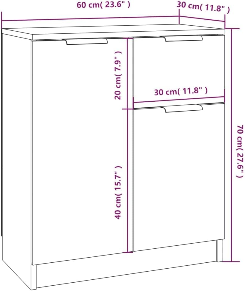vidaXL Sideboard Kommode Anrichte Schrank Beistellschrank Mehrzweckschrank Standschrank Wohnzimmer F