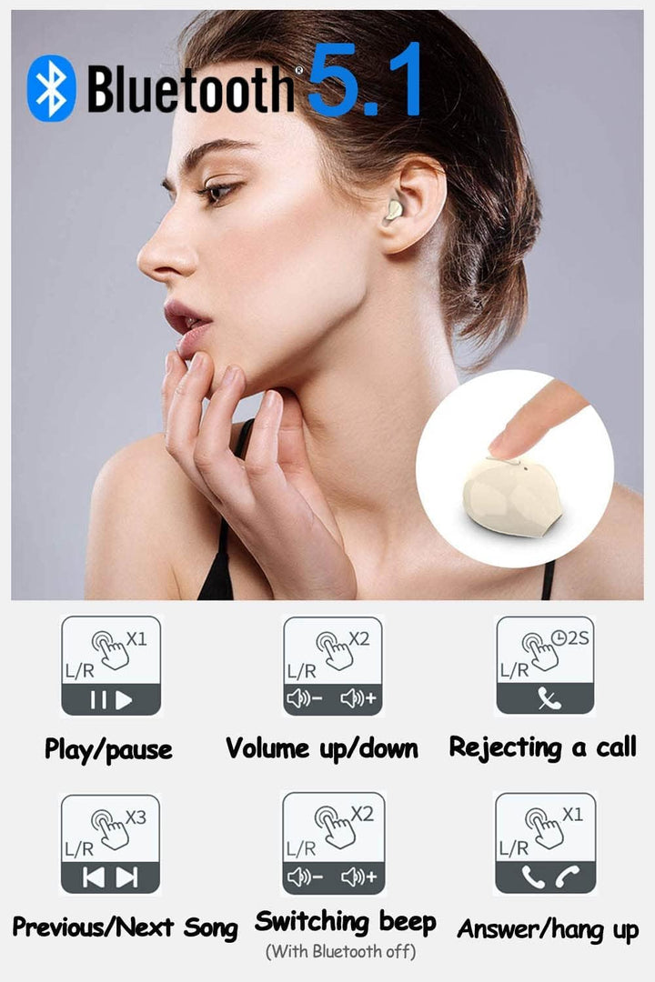 SZHTFX Bluetooth Ohrhörer, Bluetooth5.0 Drahtloser Ohrhörer Bluetooth Ohrhörer Auto Headset mit 260m
