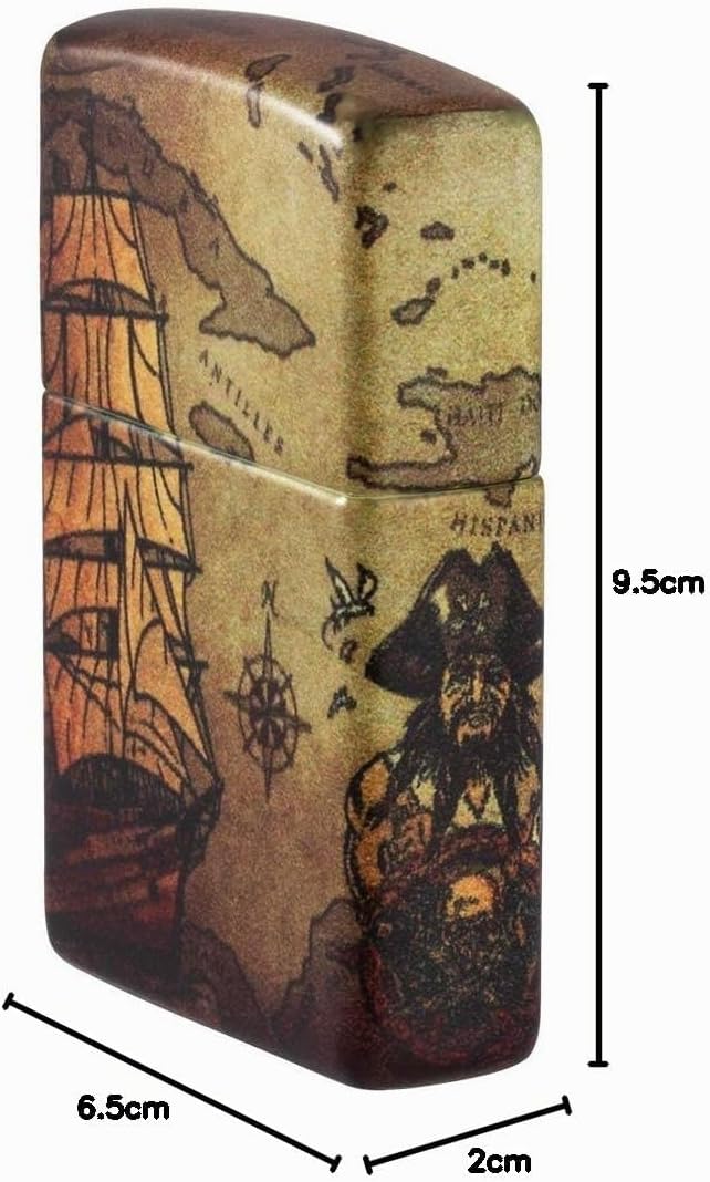 ZIPPO – Sturmfeuerzeug, Pirate Ship, 540° Color Image, White Matte, nachfüllbar, in hochwertiger Ges