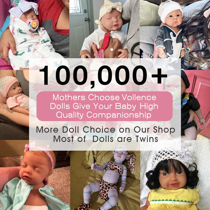 Vollence 46 cm Schlafende Ganzkörper Silikon Reborn Babypuppe Mädchen,Vollsilikon Babypuppes, Nicht