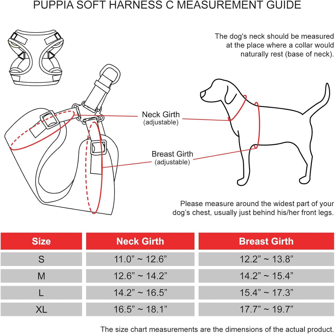 Puppia PARA-HC1533 SOFT HARNESS C, M, himmelblau M himmelblau, M himmelblau