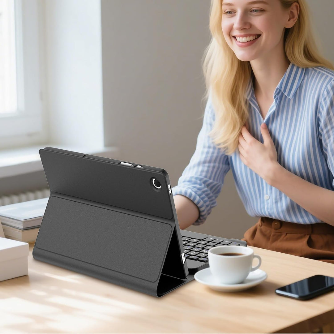 Hülle mit Tastatur für Samsung Galaxy Tab A11+ 11" & A9+ 11" (2025/2023), SchutzHülle, Deutscher QWE