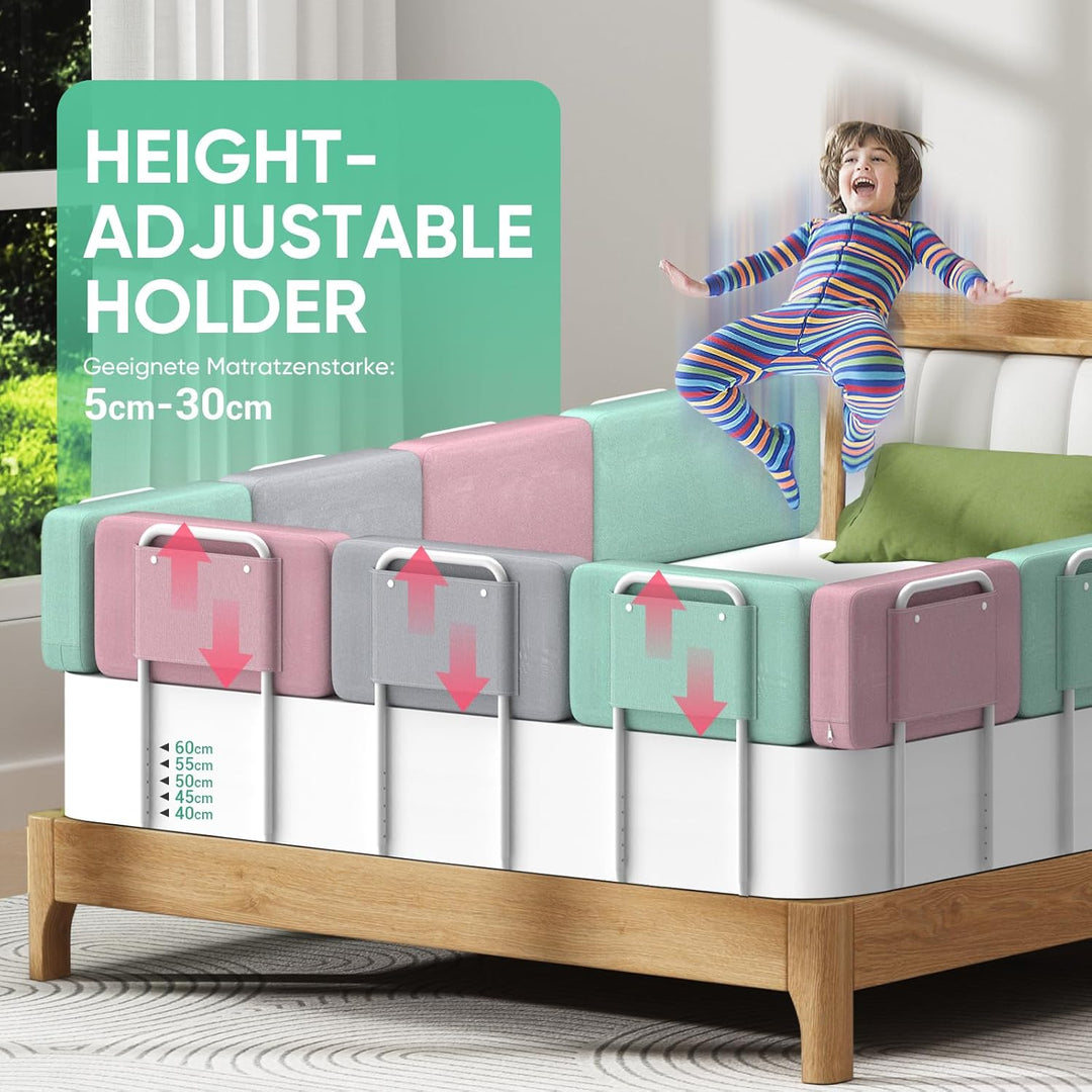 Kidsgigglz Bettgitter 50cm，Bettschutzgitter für Kinder，Rausfallschutz Bett，Baby Bettschutzgitter，Höh