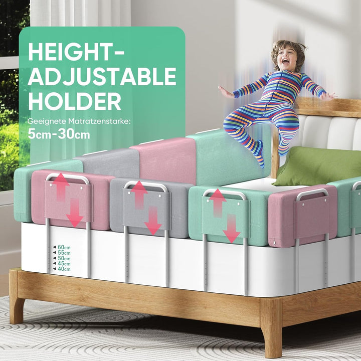 Kidsgigglz Bettgitter 50cm，Bettschutzgitter für Kinder，Rausfallschutz Bett，Baby Bettschutzgitter，Höh