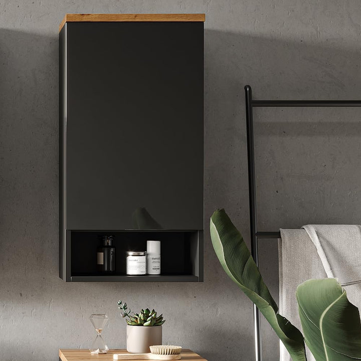 Vicco Badschrank Eden, Anthrazit/Artisan-Eiche, 40 x 77 cm Anthrazit Hängeschrank, Anthrazit Hängesc