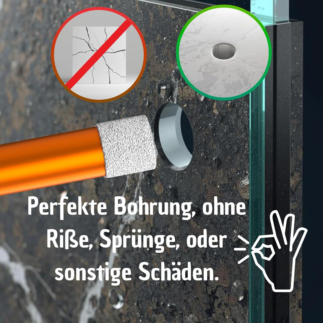 4X Fliesenbohrer Diamantbohrer Set 6mm, Glasbohrer Keramikbohrer Porzellanbohrer Feinsteinzeugbohrer