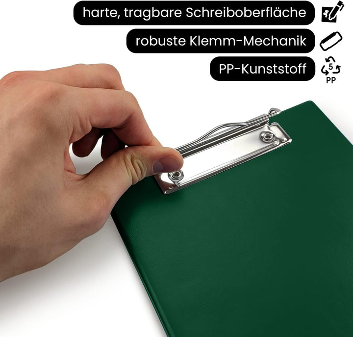 Netuno 7 Stück Klemmbrett A5 farbig sortiert mit Metallclip Schreibplatte aus Hartkunststoff Dokumen