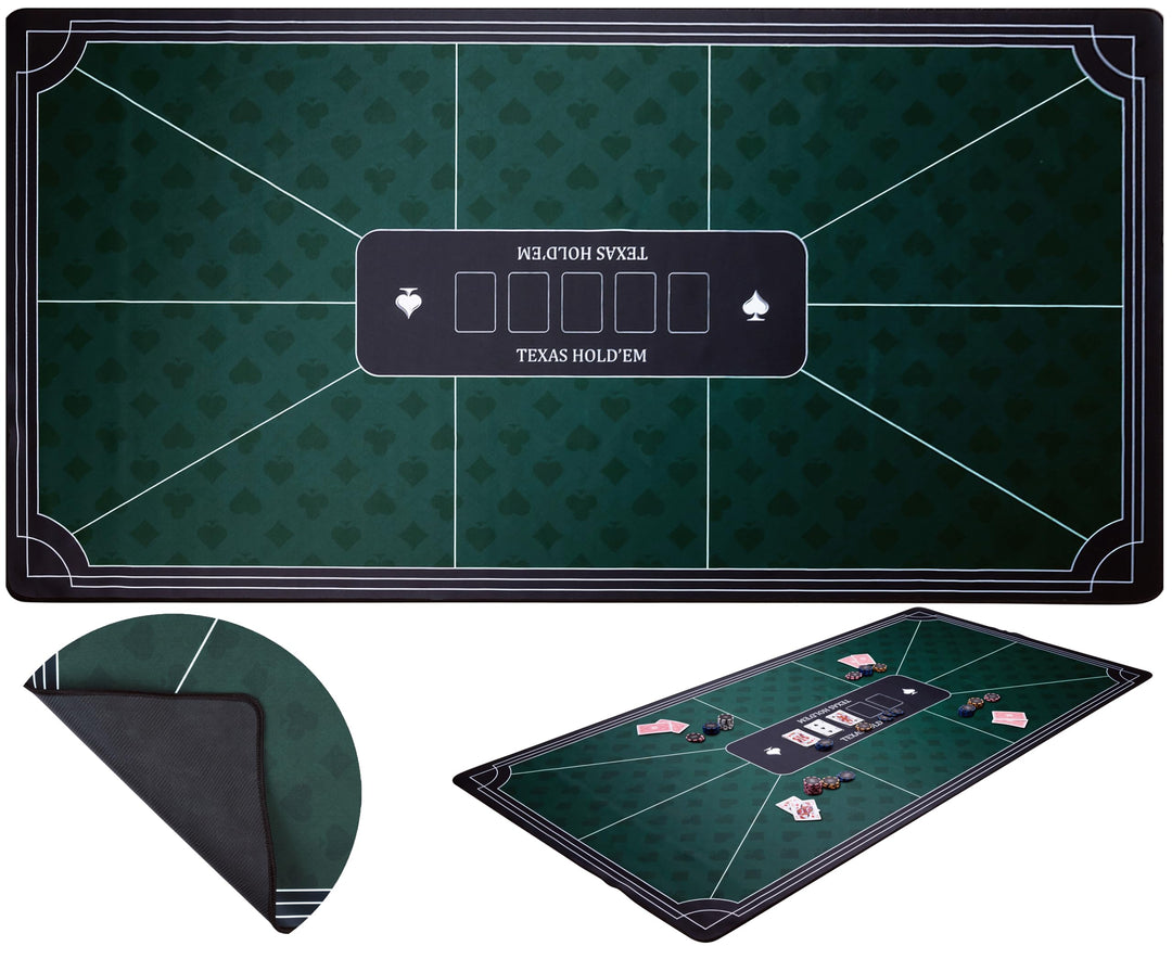 Engelhart - 320996 – Pokermatte grün – rutschfeste Spielfläche 180 cm x 90 cm – Dicke: 3 mm – Bedruc