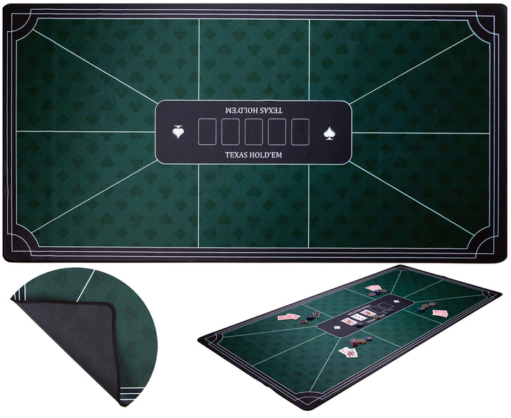 Engelhart - 320996 – Pokermatte grün – rutschfeste Spielfläche 180 cm x 90 cm – Dicke: 3 mm – Bedruc