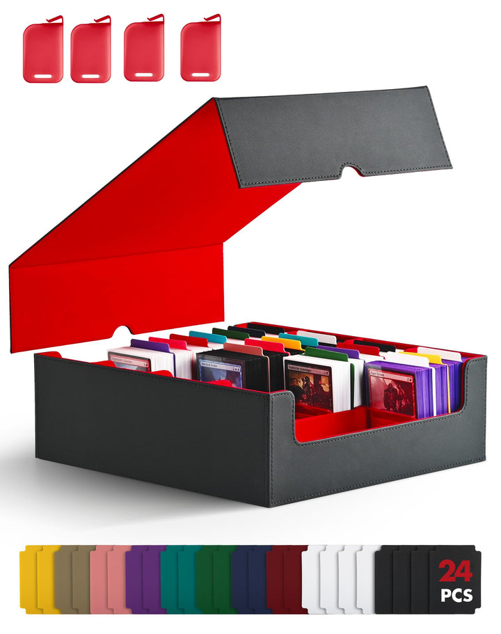 ZLCA Trading Card Storage Box, Commander Card Deck Case Holds 2400+ Cards, MTG Deck Box mit 4 Stopfe