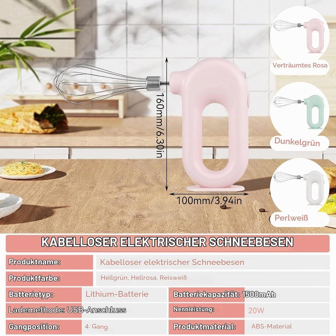 Schnurloser Handmixer, Mini-Elektro-Handmixer, Wiederaufladbarer USB-Mini-Ei-Schläger Für Den Hausha