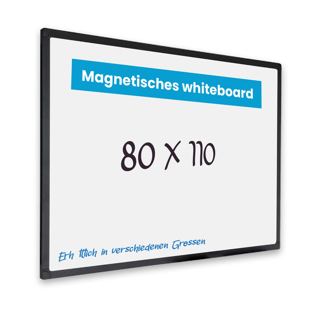 IVOL Eco Magnetic Whiteboard 80x110 | Modernem Schwarzem Rahmen | Magnettafel Whiteboardwand Magnetw