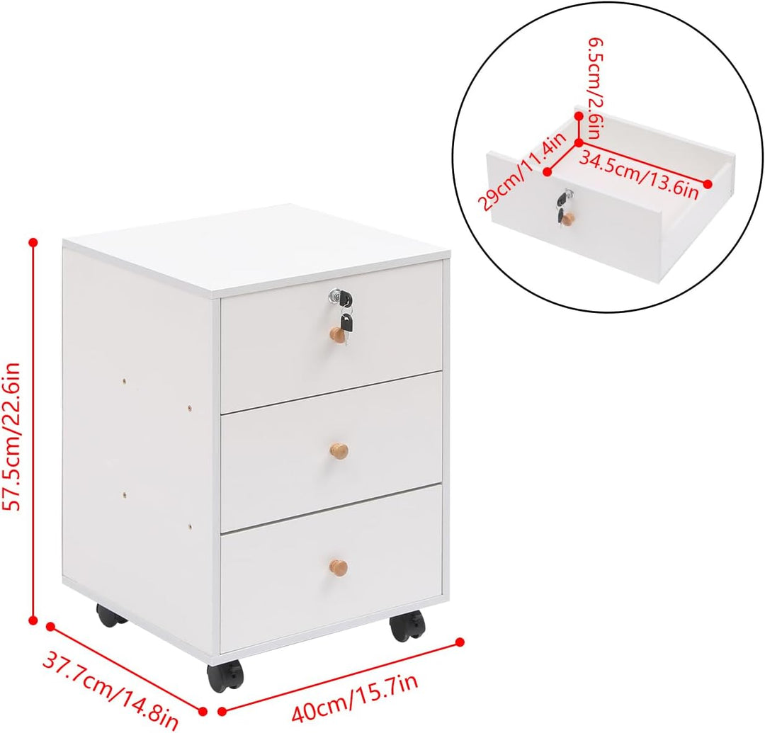 Kleiner mobiler Aktenschrank, Heimbüro, unter Schreibtischschubladen, Aktenaufbewahrung, Bürosockel,