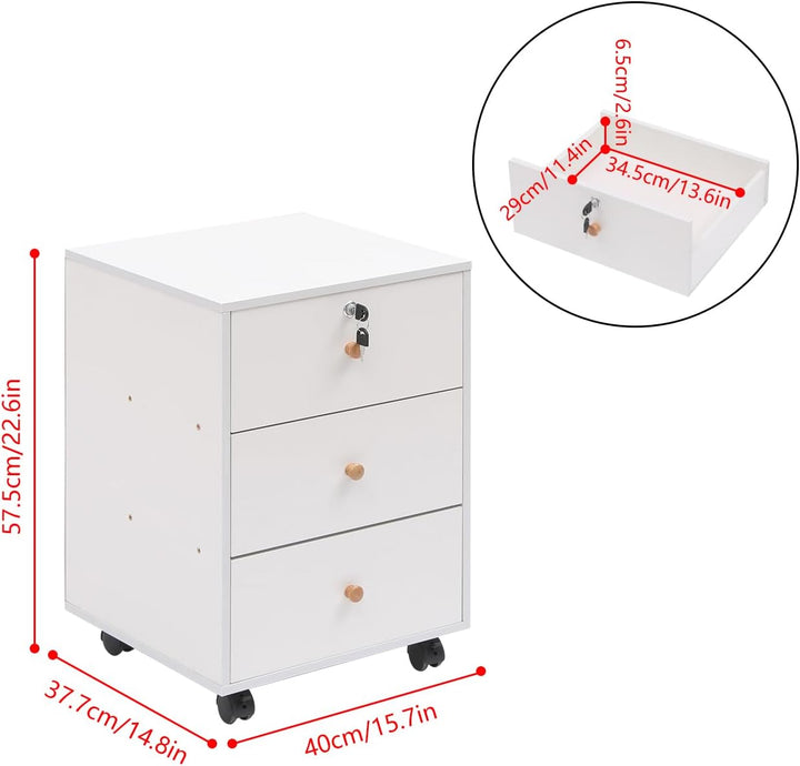 Kleiner mobiler Aktenschrank, Heimbüro, unter Schreibtischschubladen, Aktenaufbewahrung, Bürosockel,