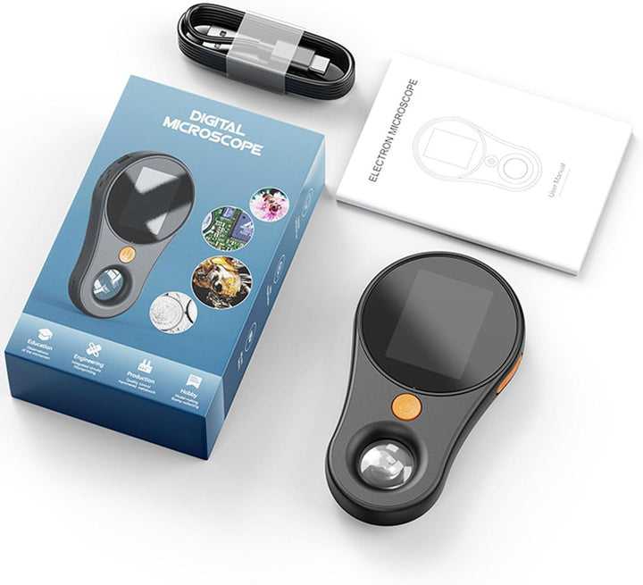 Handy Mikroskop, 500-fache Vergrösserung, 2 MP 1920 x 1080P HD Handheld Taschenmikroskop mit Bildsch