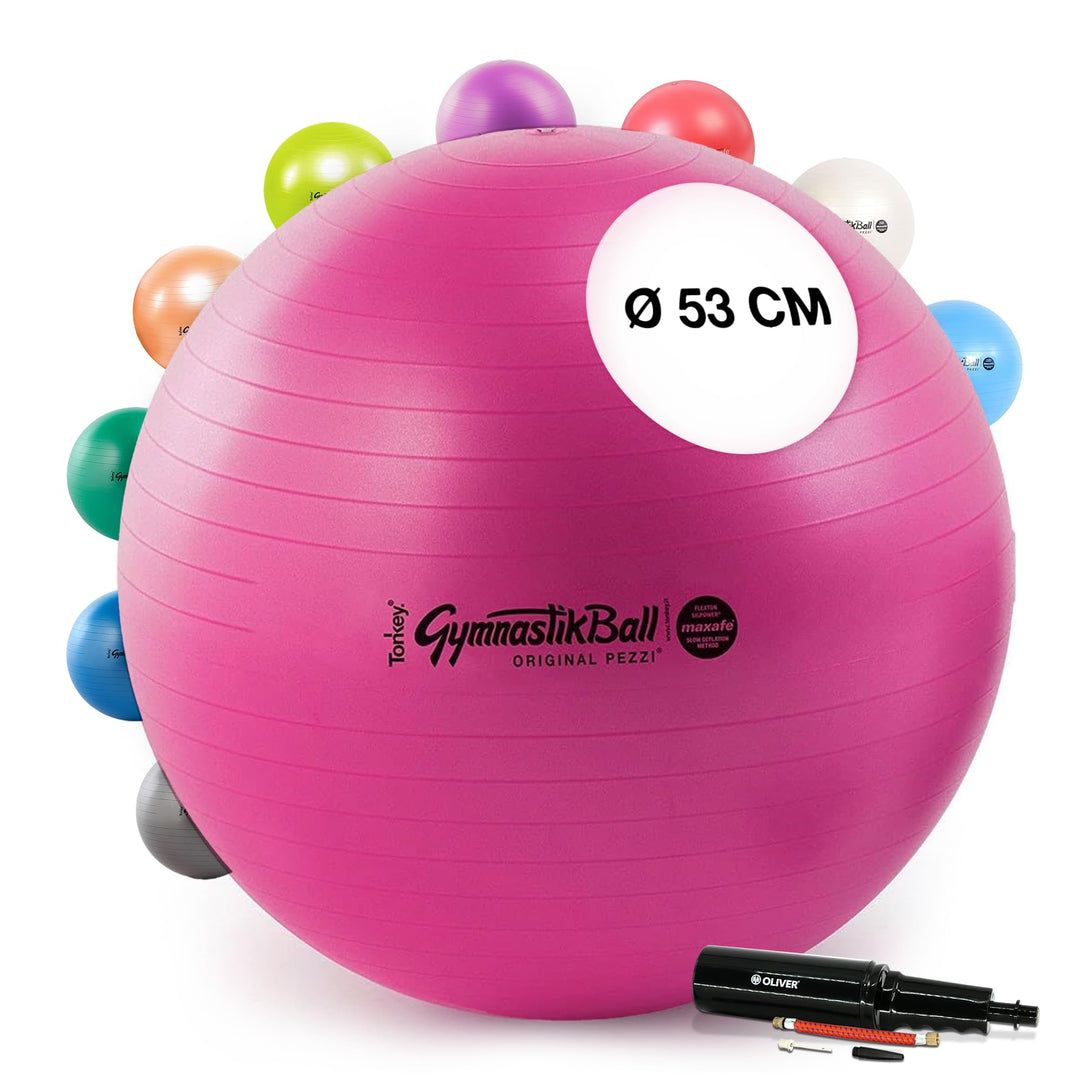 PEZZI Original Pezziball MAXAFE 53 cm m. Pumpe rubinrot Gymnastikball