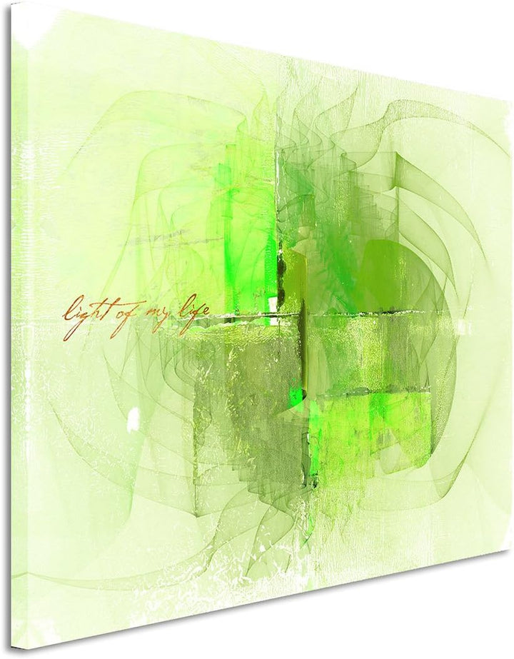 Paul Sinus Art 80x60cm Fotoleinwand Leinwanddruck Kunstdruck Wandbild grün gelb beige Formen