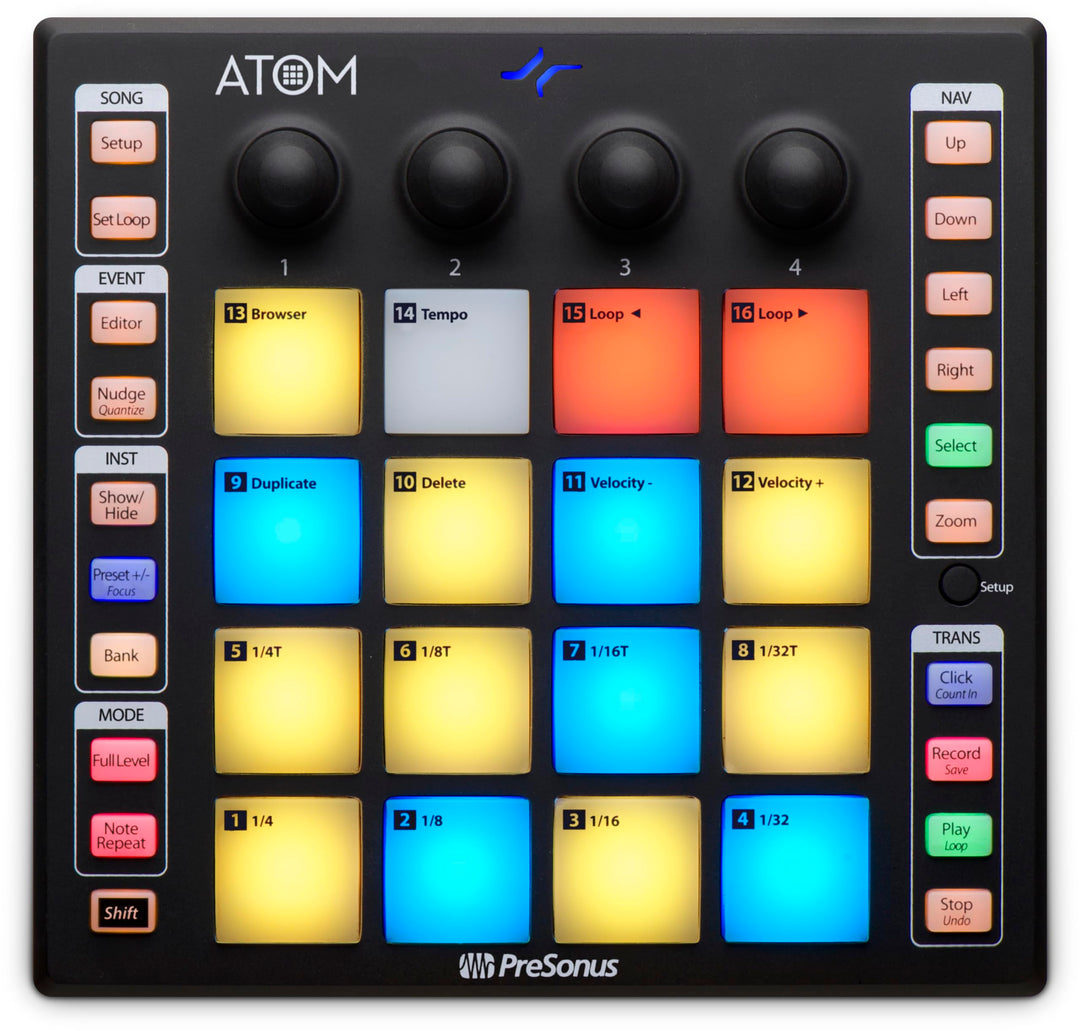 PreSonus ATOM performance und produktions Pad-Controller mit software bundle inklusive Studio One Ar