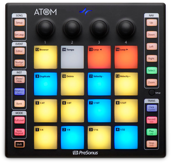 PreSonus ATOM performance und produktions Pad-Controller mit software bundle inklusive Studio One Ar