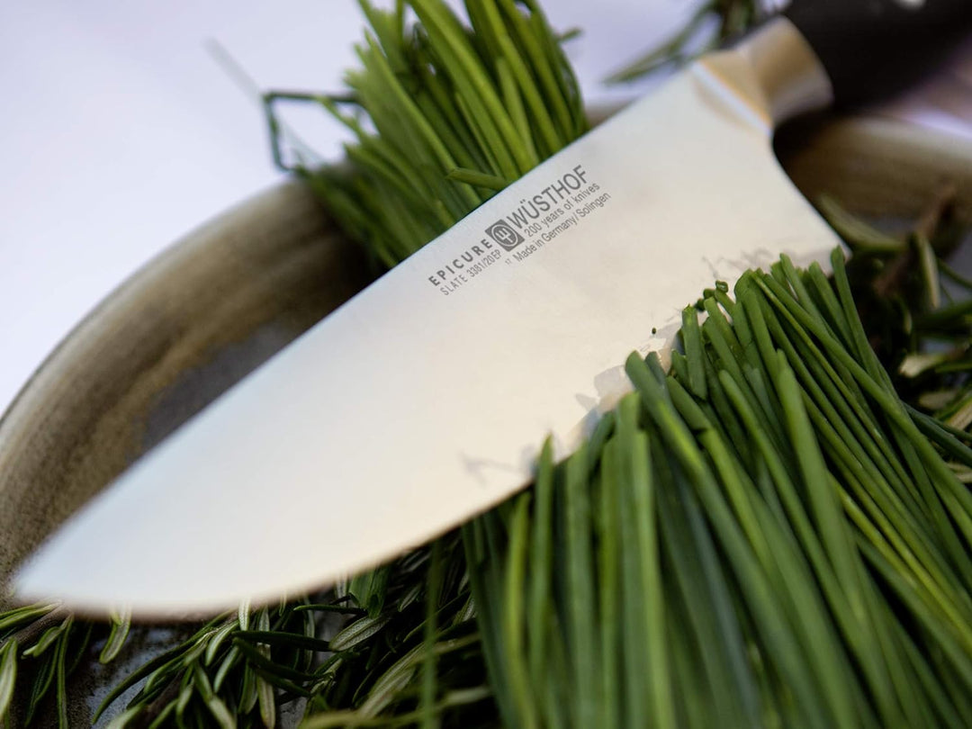 WÜSTHOF Epicure Slate Messersatz mit 2 Messern Kochmesser + Gemüsemesser 16 cm und 9 cm, 16 cm und 9