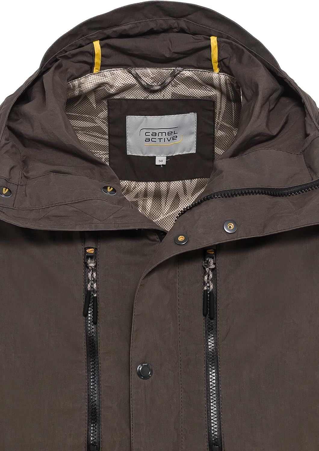 camel active Herren Multi-Pocket Jacke mit Kapuze 48 Oliv Braun, 48 Oliv Braun