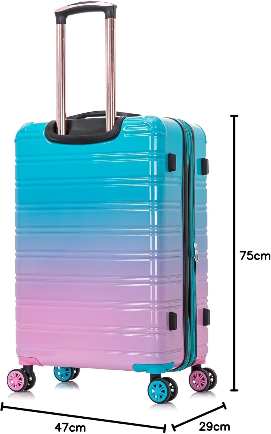 CELIMS - Koffer aus Polycarbonat, Blau und Rosa, Cabine, ▪ Material: hartes Polycarbonat, robust. Ca