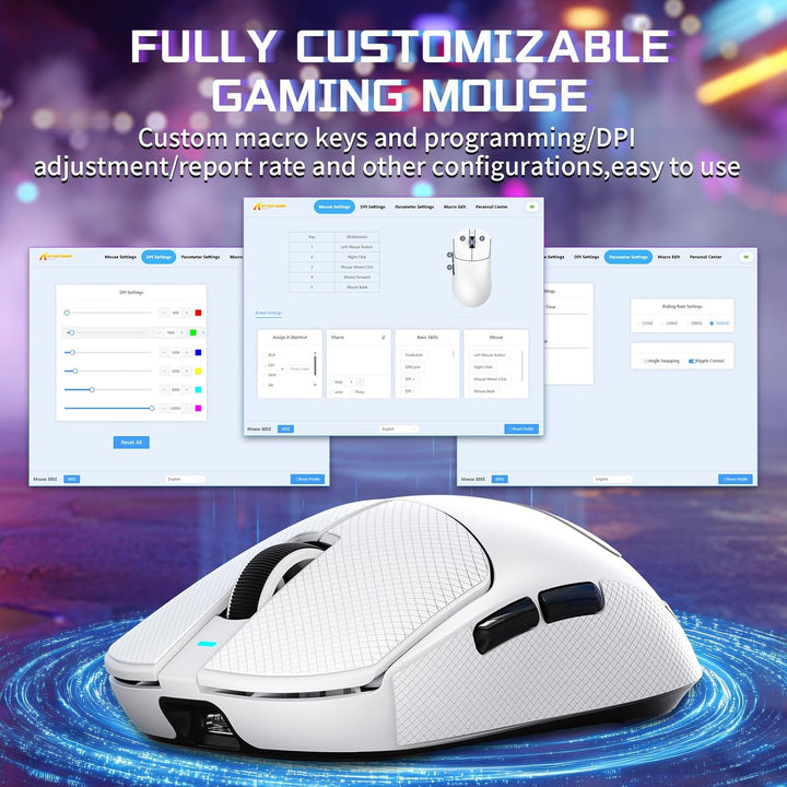 MAMBASNAKE X Attack Shark X8SE 55g ultraleichte kabellose Gaming-Maus mit Band–25000 DPI,PAW3311 Sen