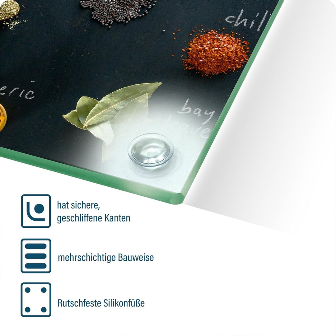 Herdabdeckplatte – Gehärtetes Glas Schneidebrett & Ceranfeld Abdeckplatte 1 Teilig 30x22 – Hygienisc