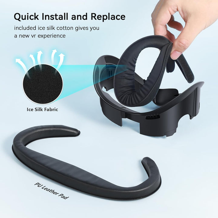 AMVR Face Cover Pad Facial Interface kompatibel mit Meta/Oculus Quest 3 Zubehör, mit weichem PU Face