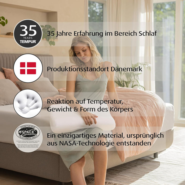 TEMPUR ErgoPlus MDV Kopfkissen Memory Foam, ergonomisches Nackenstützkissen für Rücken- und Seitensc