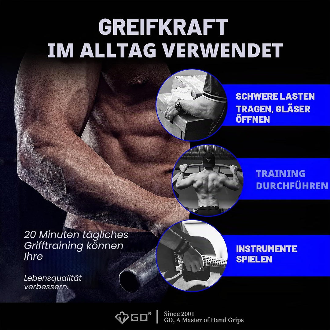GD IRON GRIP 70 Handtrainer (verstellbarer Handgriff) Handgelenk- und Unterarm-Krafttrainer Handtrai