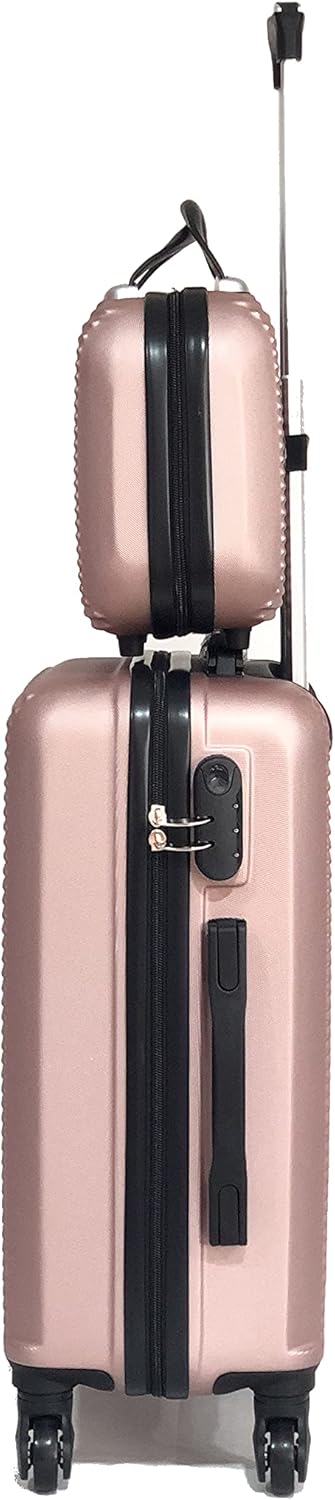 Koffer für mittelgrosse Kabine, gross, mit oder ohne Kosmetiktasche – französische Marke Roségold, 5