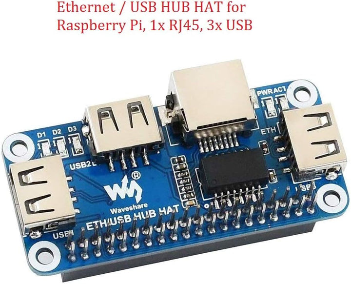 Ethernet/USB HUB HAT for Raspberry Pi 3 B+/3 B/2 B/Zero/Zero W/Zero WH/Zero 2 W Expansion Board, 1x